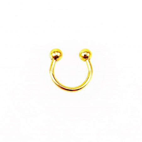 Goudkleurige RVS Hoefijzer met Bolletje - Piercing Neus - Septum - Tragus - Helix