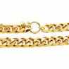 Dottilove 50cm Cubaanse Ketting Dames - Geel Gold Plated op RVS - Ketting Miami-Stijl