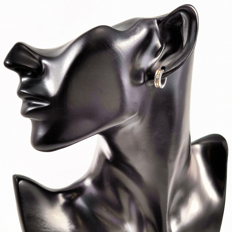 JewelryWe Sieraden heren oorbellen, roestvrij staal, glanzend