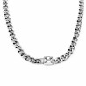 Dottilove Dames Ketting met Zirkoniasteen - Wit Gold Plated op RVS - Cubaanse Schakelketting