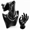 Dottilove Dames Ketting met Zirkoniasteen - Wit Gold Plated op RVS - Cubaanse Schakelketting