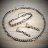 Dottilove Dames Ketting met Zirkoniasteen - Wit Gold Plated op RVS - Cubaanse Schakelketting
