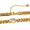 Dottilove Dames Armband met Zirkoniasteen - RVS Gold Plated - Cubaanse Schakelarmband
