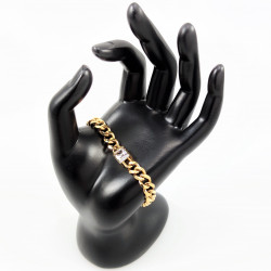 Dottilove Dames Armband met Zirkoniasteen - RVS Gold Plated - Cubaanse Schakelarmband