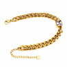 Dottilove Dames Armband met Zirkoniasteen - RVS Gold Plated - Cubaanse Schakelarmband