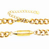 Dottilove Hexagon Ketting Dames - Geel Gold Plated op RVS - Cubaanse Schakelketting