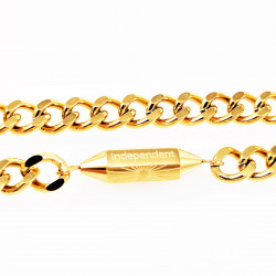 Dottilove Hexagon Ketting Dames - Geel Gold Plated op RVS - Cubaanse Schakelketting