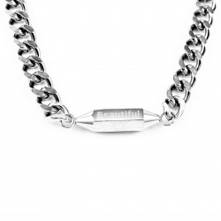 Dottilove Hexagon Ketting Dames - Wit Gold Plated op RVS - Cubaanse Schakelketting