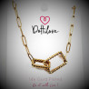 Dottilove Paperclip Ketting Dames - Geel Gold Plated op RVS - Schakelketting