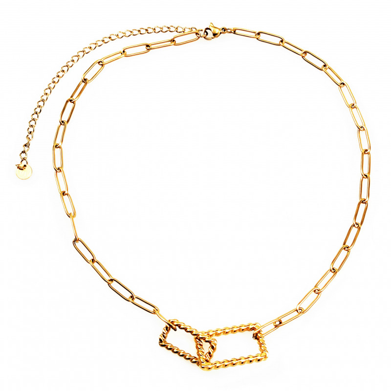 Dottilove Paperclip Ketting Dames - 14K Geelgoud Verguld RVS - Schakelketting