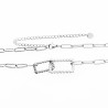 Dottilove Paperclip Ketting Dames - Wit Gold Plated op RVS - Schakelketting