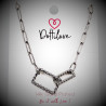 Dottilove Paperclip Ketting Dames - Wit Gold Plated op RVS - Schakelketting