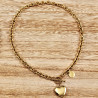 Dottilove Hart Ketting Dames - Geel Gold Plated op RVS - Jasseron Schakelketting
