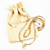Dottilove 2 Laags Ketting Dames - Geel Gold Plated op RVS - Paperclip Ketting - Slang Ketting