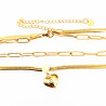 Dottilove 2 Laags Ketting Dames - Geel Gold Plated op RVS - Paperclip Ketting - Slang Ketting