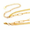 Dottilove 2 Laags Ketting Dames - Geel Gold Plated op RVS - Paperclip Ketting - Slang Ketting