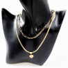 Dottilove 2 Laags Ketting Dames - Geel Gold Plated op RVS - Paperclip Ketting - Slang Ketting