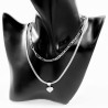 Dottilove 2 Laags Ketting Dames - Wit Gold Plated op RVS - Paperclip Ketting - Slang Ketting