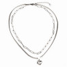 Dottilove 2 Laags Ketting Dames - Wit Gold Plated op RVS - Paperclip Ketting - Slang Ketting