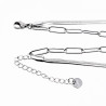 Dottilove 2 Laags Ketting Dames - Wit Gold Plated op RVS - Paperclip Ketting - Slang Ketting