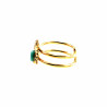 Dottilove Sieraden - Dames Waaier Ring - 14K Geelgoud Verguld - Ring met Turquoise Steen