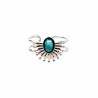 Dottilove Sieraden - Dames Waaier Ring - 14K Witgoud Verguld - Ring met Turquoise Steen