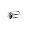 Dottilove Sieraden - Dames Waaier Ring - 14K Witgoud Verguld - Ring met Turquoise Steen