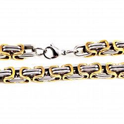 7mm Heren Vierkant Koningsarmband - Goudkleurig - Zilverkleurig Roestvrij Stalen Armband