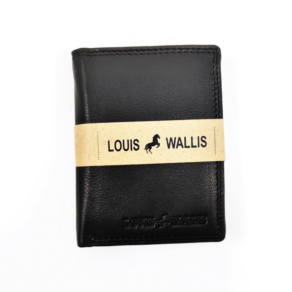 Louis Wallis - Portemonnee Heren Zwarte Lederen - RFID-Portemonnee Kleur
