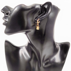 Hangslot Oorbellen Dames - Heren - Verguld RVS - Oorringen met Hanger