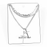 Ketting Set 3-Delige Dames - Ziverkleur RVS - Kabelketting - Kogelketting - Gourmet Schakelketting met Twee Kruisen