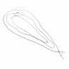 Ketting Set 3-Delige Dames - Ziverkleur RVS - Kabelketting - Kogelketting - Gourmet Schakelketting met Twee Kruisen