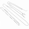 Ketting Set 3-Delige Dames - Ziverkleur RVS - Kabelketting - Kogelketting - Gourmet Schakelketting met Twee Kruisen