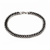 22cm x 7mm Cubaanse Armband Heren - Gezwart Roestvrij Staal - Schakelarmband