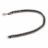 22cm x 7mm Cubaanse Armband Heren - Gezwart Roestvrij Staal - Schakelarmband