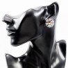 Dames Ronde Design Oorclips - Bruin - Zilverkleurige Clip-on Oorbellen