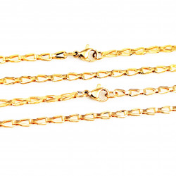 Ketting + Armband Dames - Verguld Roestvrij Staal - Schakelketting - Schakelarmband