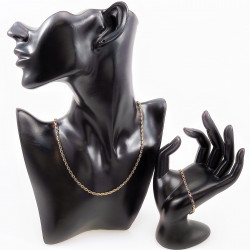 Ketting + Armband Dames - Verguld Roestvrij Staal - Schakelketting - Schakelarmband