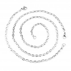 Ketting + Armband Dames - zilverkleurige Roestvrij Staal - Schakelketting - Schakelarmband