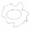 Ketting + Armband Dames - zilverkleurige Roestvrij Staal - Schakelketting - Schakelarmband