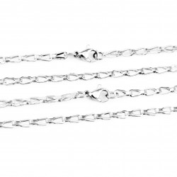 Ketting + Armband Dames - zilverkleurige Roestvrij Staal - Schakelketting - Schakelarmband
