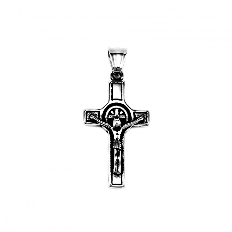 Kruis van Sint-Benedictus - Roestvrij Staal - Kruishanger Heren Kruis van Sint-Benedictus - Roestvrij Staal - Kruishanger Heren