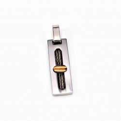 Rechthoekige Hanger - RVS Zilverkleur-Goudkleur - Heren Hanger