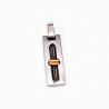 60cm Ketting Heren + Rechthoekige Hanger - RVS Zilverkleur-Goudkleur