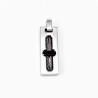 Rechthoekige Hanger - RVS Zilverkleur-Zwart - Heren Hanger