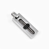 Rechthoekige Hanger - RVS Zilverkleur-Zwart - Heren Hanger