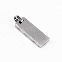 Rechthoekige Hanger - RVS Zilverkleur-Zwart - Heren Hanger