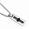 Rechthoekige Hanger - RVS Zilverkleur-Zwart - Heren Hanger