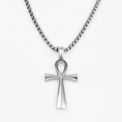 Egyptisch Kruis XL Ankh - RVS - Religieus Heren Kruis Hanger