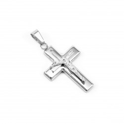 60cm x 3mm Ketting + Kruis met Jezus Unisex - RVS - Religieus Christus Kruis Hanger